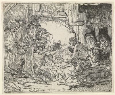 Adoration of the Shepherds, with Lamp by Rembrandt van Rijn